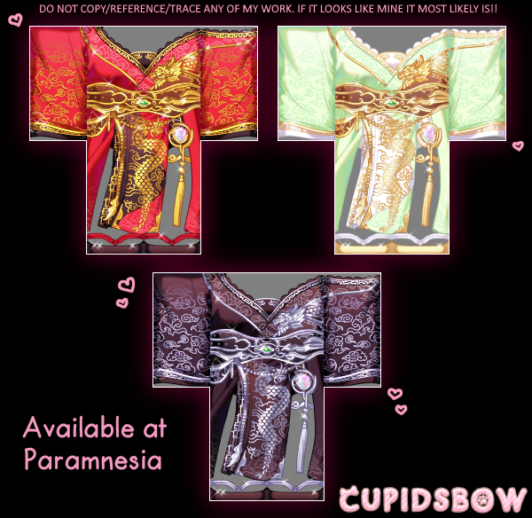 🐉Shining Dragon🍵
This took very long. My apologies!
♥️Available at Paramnesia♥️
#roblox #robloxart #RobloxDev #RobloxDown #robloxdeveloper #robloxdesign #robloxdesigner #robloxclothes #robloxclothing #robloxdesigns #robloxdevs #robloxugc #robloxcommunity #robloxavatar