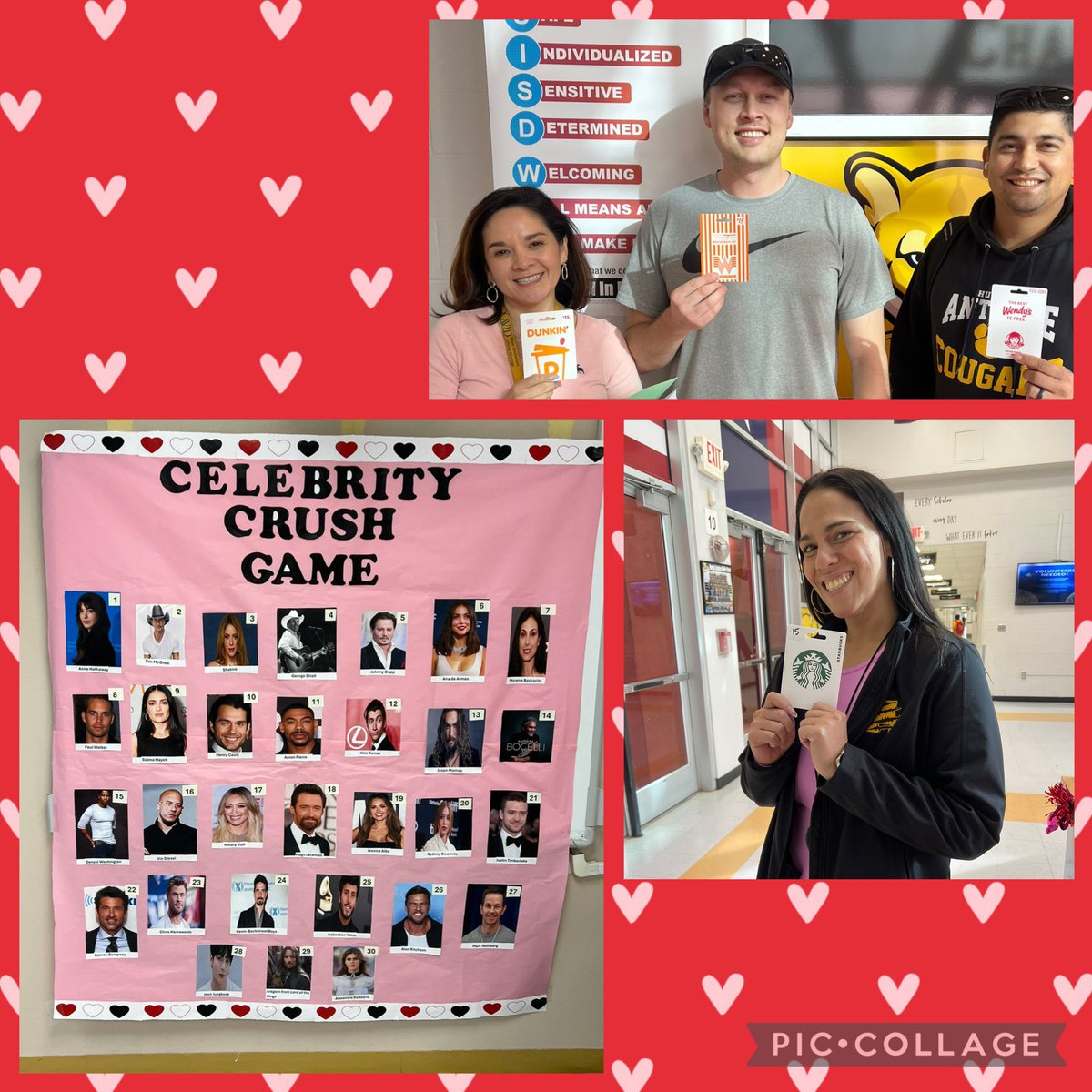Our faculty and staff had so much fun playing the Celebrity Crush Game!! This was the talk of the school for a couple of weeks! Congratulations to our winners!! #ValentinesDay <a href="/MChavez_AMS/">Monica Chavez</a> <a href="/iGalindo_AMS/">Mr. Galindo</a> <a href="/LDeLaRosa_AMS/">Lorie De La Rosa</a> <a href="/SVarela_AMS/">Sonia Varela</a> <a href="/VGoins_AMS/">Vanessa Goins</a> <a href="/PhysicalEd_HA/">Hurshel Antwine PE Dept.</a>