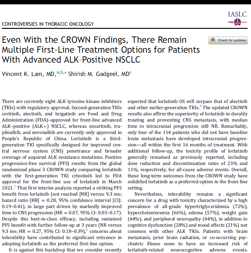 Hidehito HORINOUCHI (@hhorinouchi) on Twitter photo 🔥<a href="/JTOonline/">JTO & JTO CRR</a>🆙
✅Controversies in Thoracic Oncology
🎯Preferred 1st line Tx for #ALK pts
🆗Lorlatinib🆗
🗣️Dr. Hui Jing Hoe <a href="/bensolomon1/">Ben Solomon</a>
jto.org/article/S1556-…
◀️🆚▶️
🆖Multiple options🆖
🗣️<a href="/vincentlamMD/">Vincent Lam</a> <a href="/ShirishGadgeel/">Shirish Gadgeel</a>
jto.org/article/S1556-…
#LCSM <a href="/OncoAlert/">OncoAlert</a> <a href="/ALKPositiveinc/">ALK Positive</a> 🔥<a href="/JTOonline/">JTO & JTO CRR</a>🆙
✅Controversies in Thoracic Oncology
🎯Preferred 1st line Tx for #ALK pts
🆗Lorlatinib🆗
🗣️Dr. Hui Jing Hoe <a href="/bensolomon1/">Ben Solomon</a>
jto.org/article/S1556-…
◀️🆚▶️
🆖Multiple options🆖
🗣️<a href="/vincentlamMD/">Vincent Lam</a> <a href="/ShirishGadgeel/">Shirish Gadgeel</a>
jto.org/article/S1556-…
#LCSM <a href="/OncoAlert/">OncoAlert</a> <a href="/ALKPositiveinc/">ALK Positive</a>