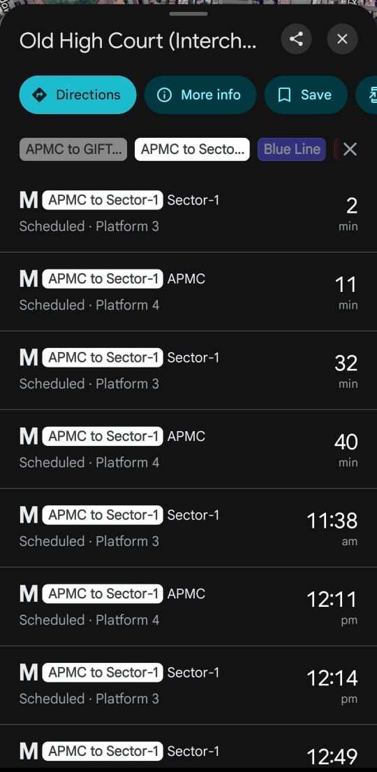 KarnavatiSpeaks's tweet image. New service info alert! You can now find details of the direct metro from APMC to Sector 1 &amp;amp; Gift City on Google Maps! Just tap on the Metro station logo for all the info you need. #MetroInfo #GoogleMapsUpdate #AhmedabadGandhinagar