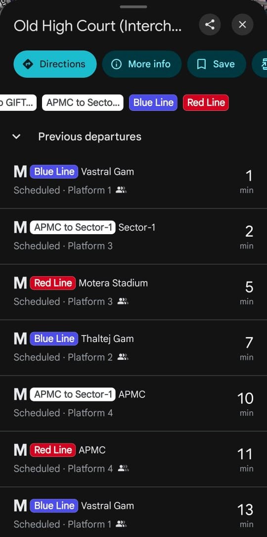 KarnavatiSpeaks's tweet image. New service info alert! You can now find details of the direct metro from APMC to Sector 1 &amp;amp; Gift City on Google Maps! Just tap on the Metro station logo for all the info you need. #MetroInfo #GoogleMapsUpdate #AhmedabadGandhinagar