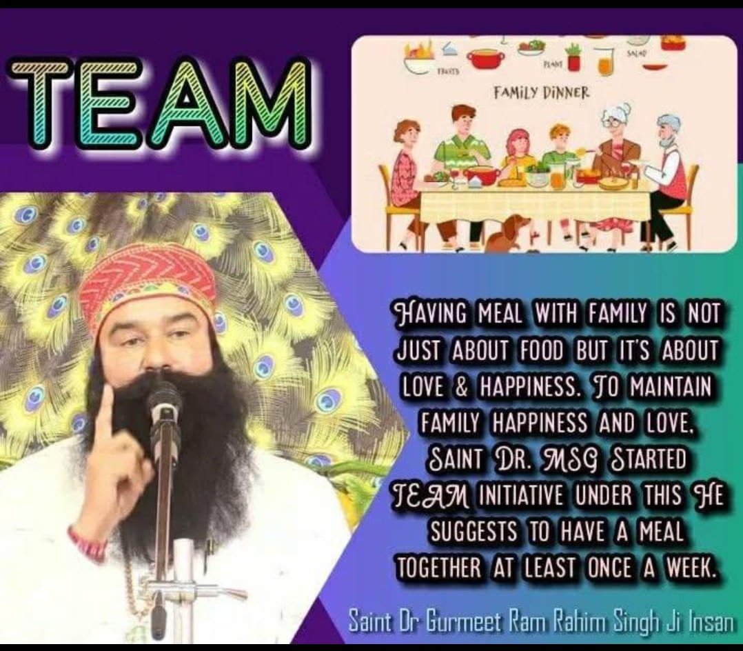 _Sukh_Roshan_'s tweet image. अकेला मनुष्य कुछ नहीं कर सकता। इसलिए परिवार से कभी दूर मत होना। Saint Dr MSG Insan सभी को यही शिक्षा देते हैं कि अपने परिवारों में रहो, उनसे बातचीत करो। ऐसे में कभी भी परिवार टूटेगा नहीं। हमेशा शारीरिक और मानसिक पोषण मिलता रहेगा एक दूसरे से बातचीत करने से। #TEAN