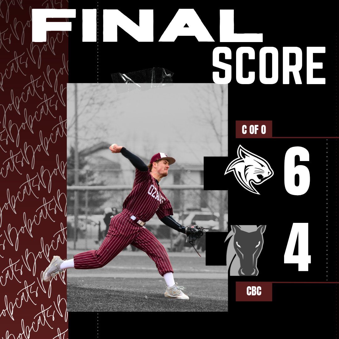 Bobcats sweep the day with an extra innings Win over Central Baptist. 

Lance Strahan comes up with the 2-Run Double in the top of the 8th to secure the go ahead runs.