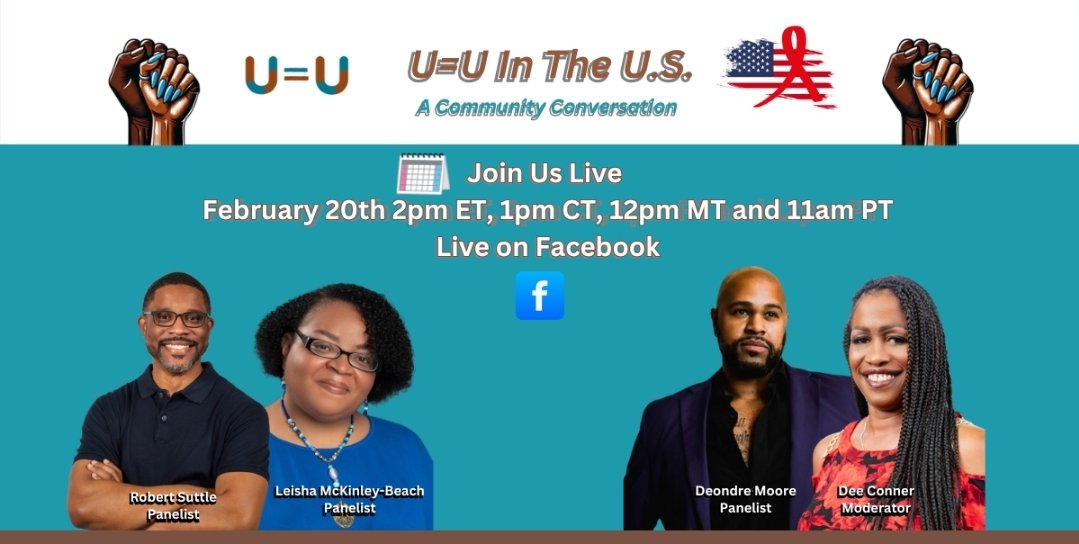 Pozitively Dee (@davinaconner) on Twitter photo Please join us on Facebook live February 20th, 2025 2pm ET, 1 pm CT, 12pm MT, 3pm PT with panelists <a href="/suttlepoints/">Robert Suttle</a> <a href="/LeishaMcKinleyB/">Leisha McKinleyBeach</a> and <a href="/deondrebmoore/">Deondre B. Moore</a> in a community conversation on #UequalsU and prevention.
#BlackAmerican
#HIV #prevention
Link below: facebook.com/share/18amty7m… Please join us on Facebook live February 20th, 2025 2pm ET, 1 pm CT, 12pm MT, 3pm PT with panelists <a href="/suttlepoints/">Robert Suttle</a> <a href="/LeishaMcKinleyB/">Leisha McKinleyBeach</a> and <a href="/deondrebmoore/">Deondre B. Moore</a> in a community conversation on #UequalsU and prevention.
#BlackAmerican
#HIV #prevention
Link below: facebook.com/share/18amty7m…