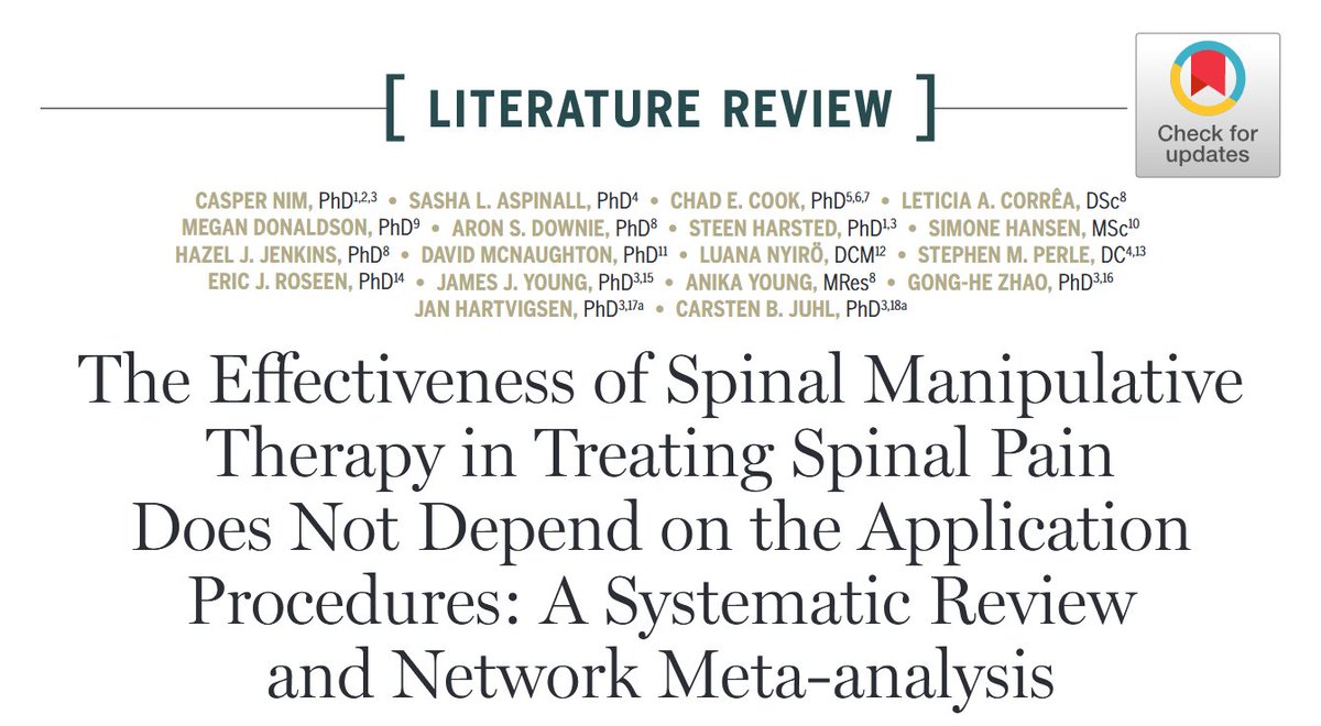 Low-certainty evidence suggests clinicians could apply spinal manipulative therapy (SMT) according to their preferences and the patients’ preferences and comfort ...

Our latest review ➡️ ow.ly/u6Ks50V0HPy

#Manips #ManualTherapy #Spine #Pain #yourJOSPT
