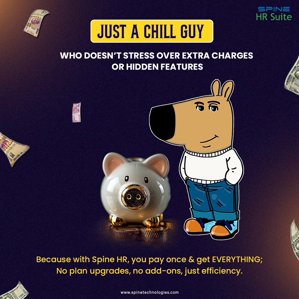 spinetechit's tweet image. Keeping pricing drama low-key &amp;amp; HR efficiency sky-high! 🚀
With Spine HR Suite, get all features in any module—no hidden conditions. Seamless HR from hire to retire, built to scale with you!
#HRSimplified #NoHiddenFees #ScalableHR #HireToRetire #HRTech #SpineHRSuite #EffortlessHR