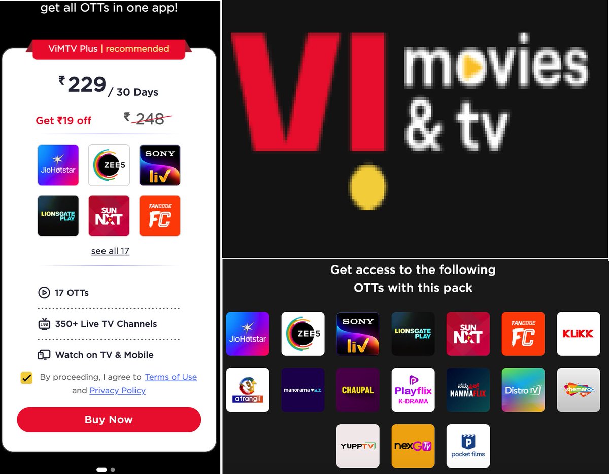 Let’s give it a Try! Instead paying Cable, "Vi movies &amp; tv" app makes sense!!
FAQs: moviesandtv.myvi.in/support/faq
About App: moviesandtv.myvi.in/support/aboutus
💕🤟>"Except for Sony Liv, you should be able to play content from the same OTT partner on any 2 devices at the same time."
#VodafoneIdea