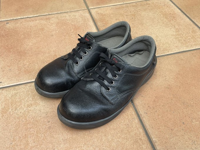 ズタボロの安全靴を試しに磨いて靴紐変えたらびっくりするくらいピカピカになった。しかし現場で働く奴の靴っぽく見えなくなった。作業員の靴がたいがい土埃やペンキでばっちいのってベテランっぽさがなくなるからか?>RT 