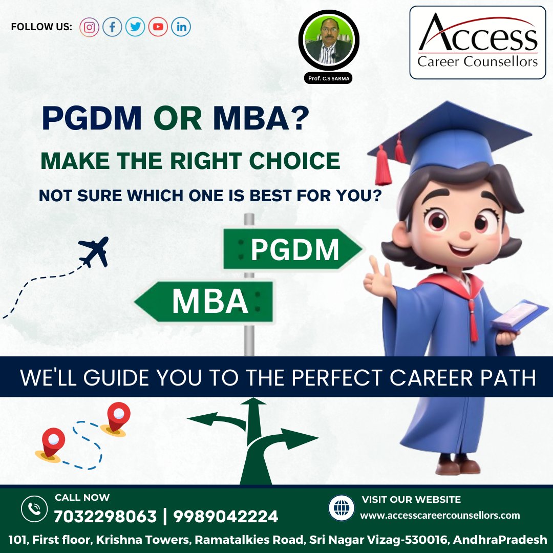 Accesscareer70's tweet photo. 🎓 PGDM or MBA – Which One is Right for You? 🎓

📞 Call Now: 7032298063 | 9989042224
🌐https://t.co/5drhSgUXqe

💡 Make the Right Choice for Your Future!

#PGDMvsMBA #CareerGuidance #MBAAdmissions #PGDMPrograms #HigherEducation #AccessCareerCounsellors #BusinessEducation https://t.co/sMq124ZnLw