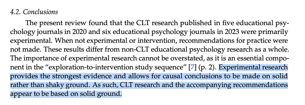 C_Hendrick's tweet photo. 'How Scientific Is Cognitive Load Theory Research Compared to the Rest of Educational Psychology?' If we're talking about experimental design then pretty solid. https://t.co/MoWeBx4TDL https://t.co/rlWRXrmoXT