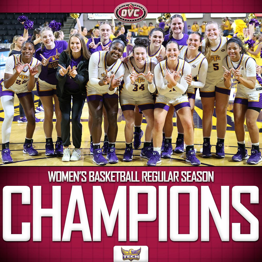 Ohio Valley Conference (@ovcsports) on Twitter photo ๐๐๐๐๐๐๐๐ ๐๐๐ ๐๐๐๐๐๐๐
<a href="/TTUWBB/">Tennessee Tech Womenโs Basketball</a> wins the OVC regular season ๐๐๐๐๐๐๐๐ and will be the #1 seed heading into the OVC Tournament next weekโผ๏ธ
#WingsUp | #OVCit ๐๐๐๐๐๐๐๐ ๐๐๐ ๐๐๐๐๐๐๐
<a href="/TTUWBB/">Tennessee Tech Womenโs Basketball</a> wins the OVC regular season ๐๐๐๐๐๐๐๐ and will be the #1 seed heading into the OVC Tournament next weekโผ๏ธ
#WingsUp | #OVCit