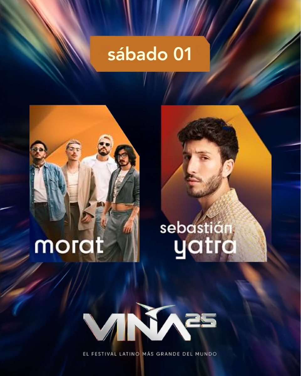 Hoy, @elfestivaldelvina se viste de talento colombiano con @moratbanda y @sebastianyatra ☀️💗 
Estamos listos para este show de impacto ❤️‍🔥

#Morat #SebastianYatra
