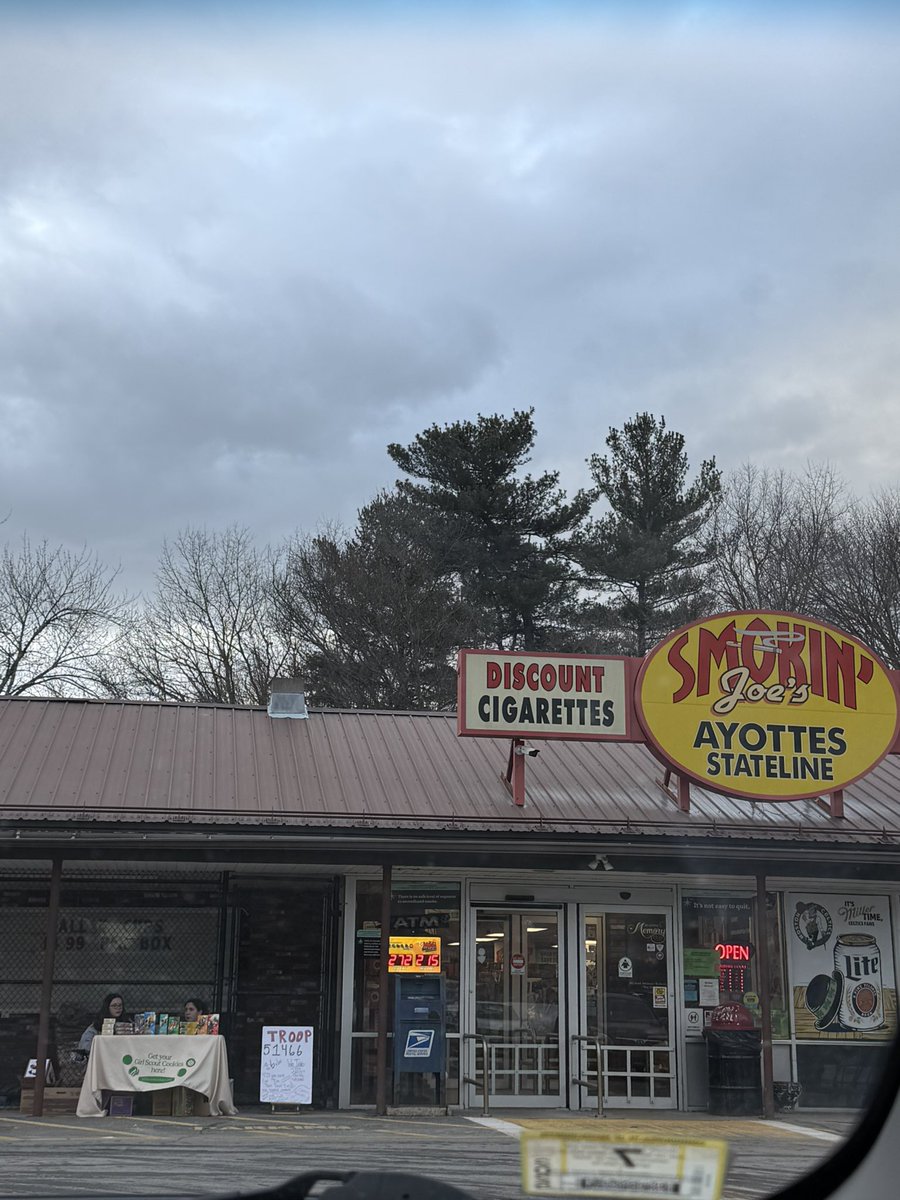 Discount cigs and Girl Scout cookies. Doesn’t get any better than that