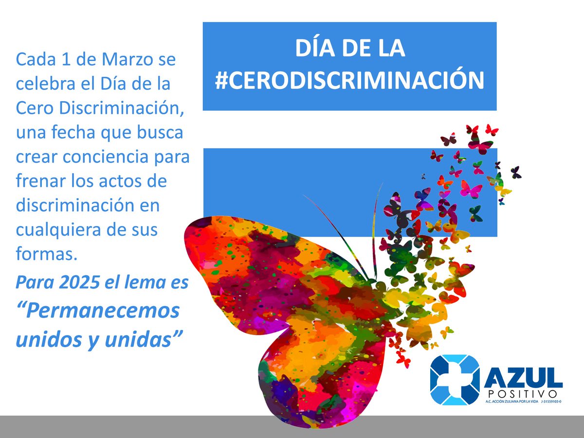 #1marzo2025 se Celebra el #DiadelaCeroDiscriminacion, una fecha que busca crear conciencia para frenar los actos de discriminación en cualquiera de sus formas. Este año el lema es "Permanecemos unidos y unidas"
#ZeroDiscrimination
#CeroDiscriminacion