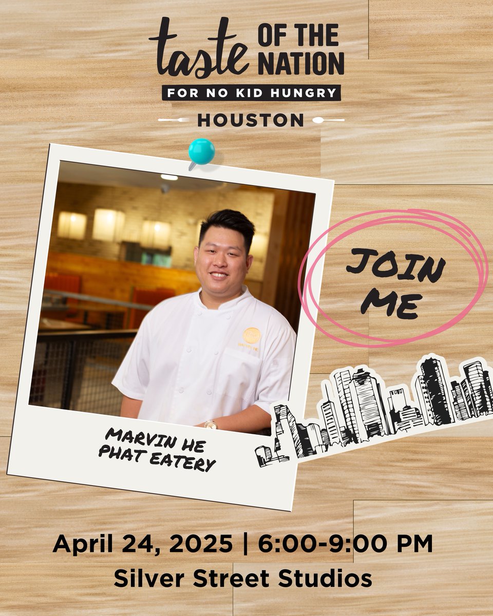 We’re cooking at this year’s Houston’s Taste of the Nation for No Kid Hungry where over 40 amazing chefs and mixologists are joining forces in support of No Kid Hungry. 

nokidhungry.org/houston get your tickets and to see the full list of participants.