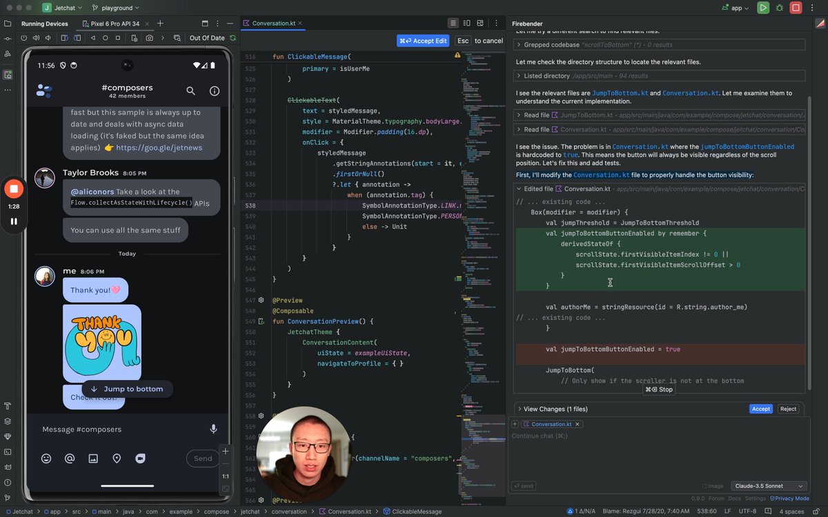 Agent in Android Studio with Plugin:
(docs.firebender.com/get-started/ag…)