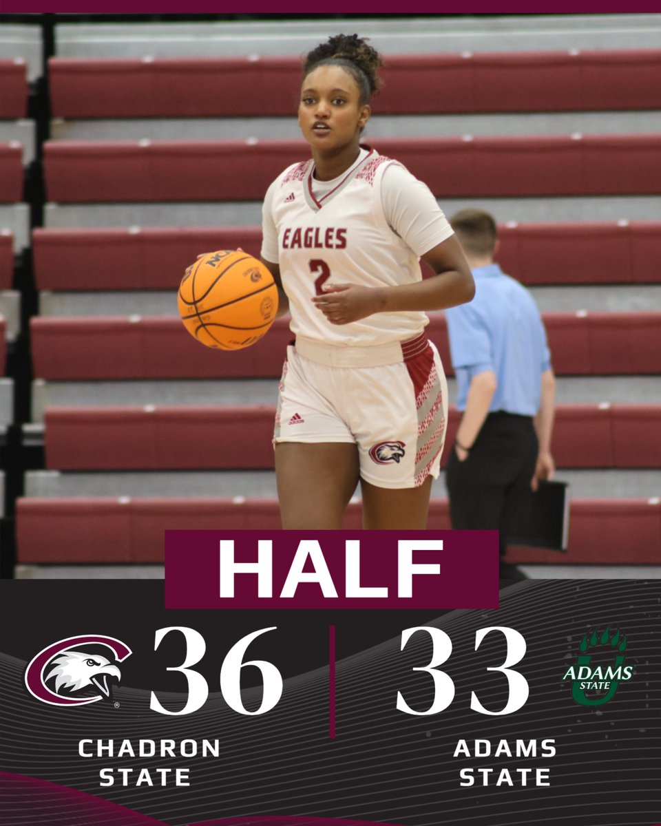 At halftime, Chadron State leads, 36-33.

Ashayla Powers - 8 pts
Megan Counts - 6 pts, 5 reb, 1 stl