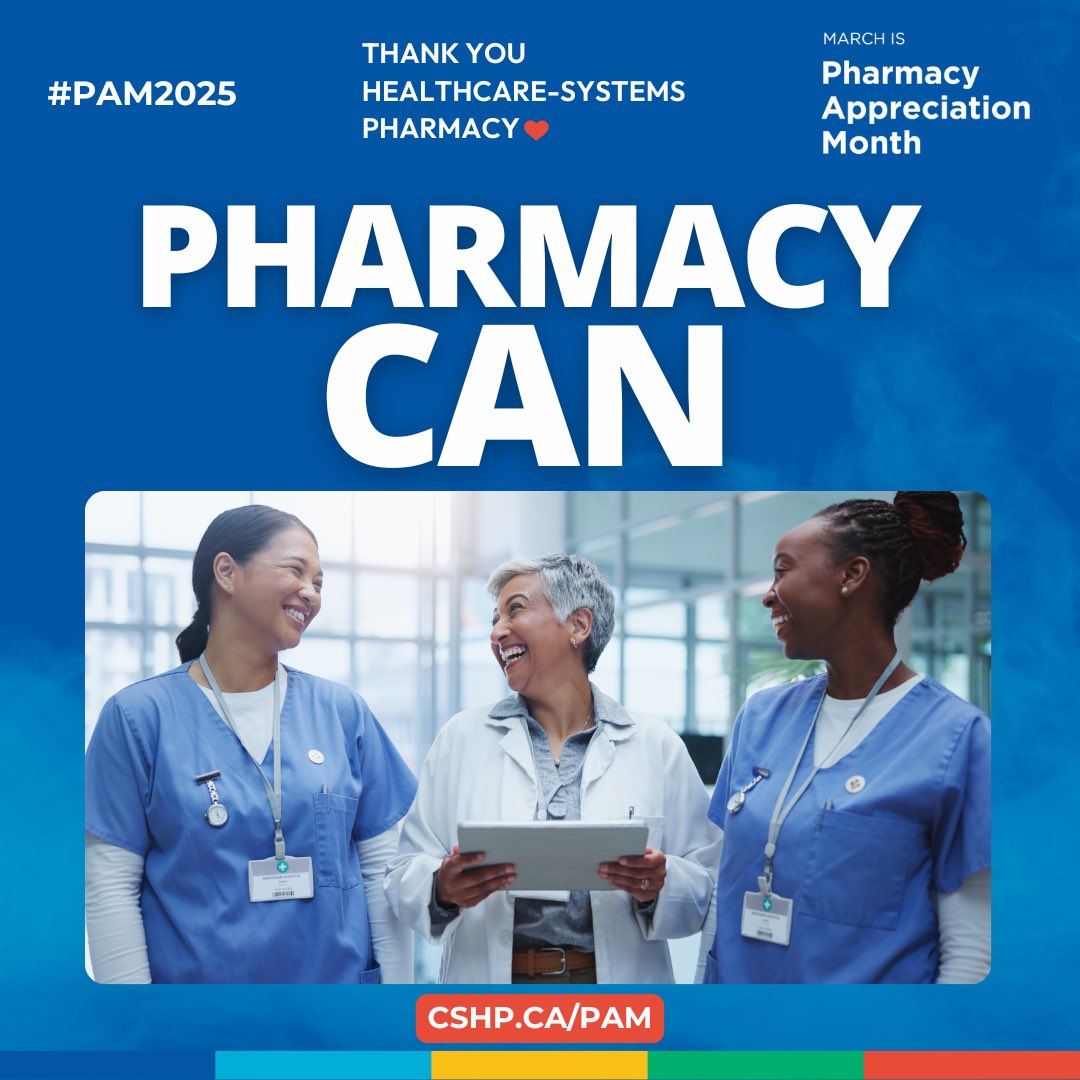 March is Pharmacy Appreciation Month! 💊
Take the time to thank all members of your #pharmacy team this #PAM2025. 

Whether you’re a pharmacy student, a pharmacy assistant, a pharmacy technician, a pharmacist, a manager, or a director: Thank you for dedication to advancing care.