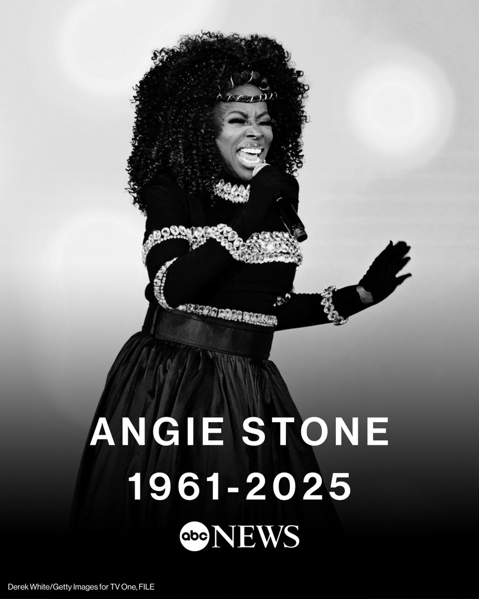 Singer Angie Stone has died at the age of 63, according to the late star's representative. The artist was involved in a fatal car accident early Saturday morning in Montgomery, Alabama, following a performance in the city, Stone's rep said.

Read more: abcnews.link/F0TsRGh