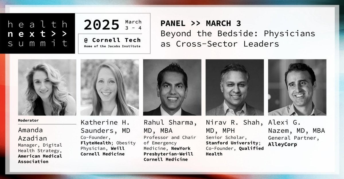 Today marks the start of #ObesityCareWeek, and we’re diving in with a powerhouse panel at <a href="/CornellTech/">Spence</a>’s HealthNext Summit! 

Katherine Saunders is joining the discussion on Beyond the Bedside: Physicians as Cross-Sector Leaders healthnextsummit.com/2025-program