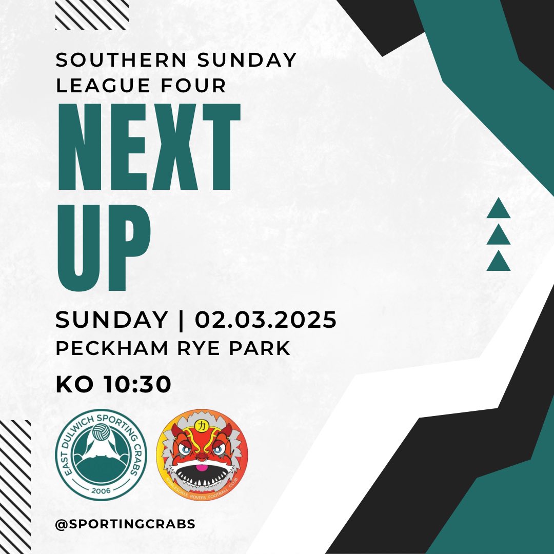 Another tough fixture this weekend vs. <a href="/RibblesdaleRFC/">RibblesdaleRoversFC</a> &amp; the long-awaited debut for our new home kit, kindly sponsored by <a href="/DulwichTandoori/">Dulwich Tandoori</a> 

#UTC🦀
<a href="/SouthernSunday/">Southern Sunday Football League</a>