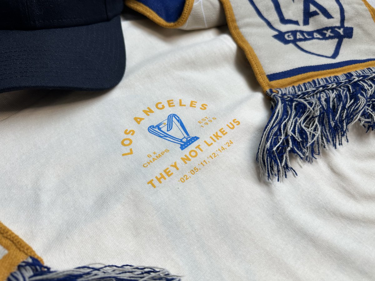 GOutpost1996's tweet photo. Hello #LAGalaxy fam! Happy to introduce the latest release on the shop, the "They Not like us Tee" which celebrates the clubs 6 stars, further separating itself from everyone else in the league and in the city. 

Stop by the store and grab yours today!
https://t.co/M9TBA3xLfW https://t.co/8OUrXdljjS