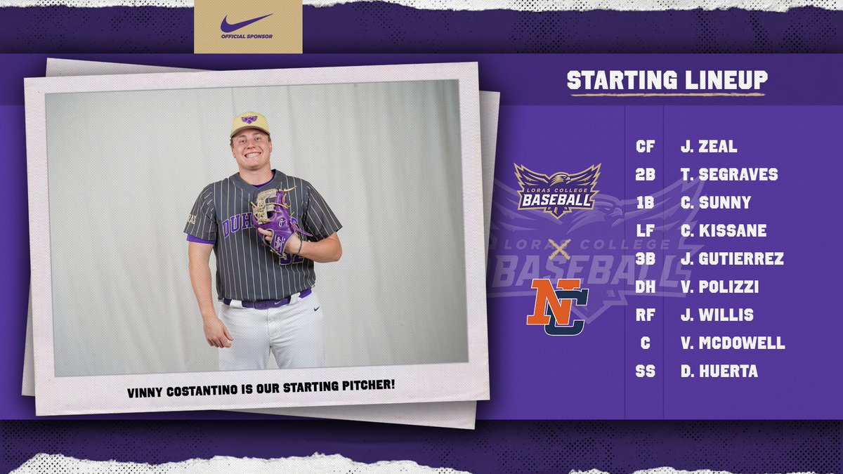 Lineuppppppppppppppp

And our starting pitcher is, Vinny Costantino!

#GoDuhawks | #D3Baseball