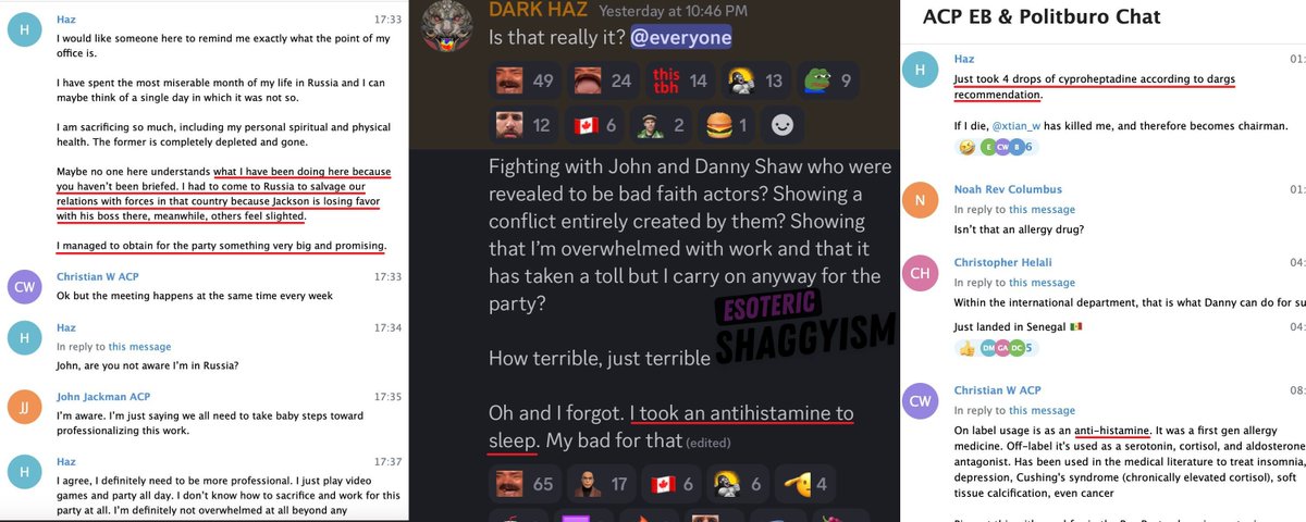 EsoShaggy's tweet image. Jackson Hinkle &amp;amp; The American Communist Party are funded by Russia, according to LEAKED internal chats! 🇷🇺

Haz the ACP "chairman" CONFIRMS Hinkle has a "Russian boss" &amp;amp; Haz went over to curry favor with Russian "forces".

Haz verified the leaks by confirming details in them.