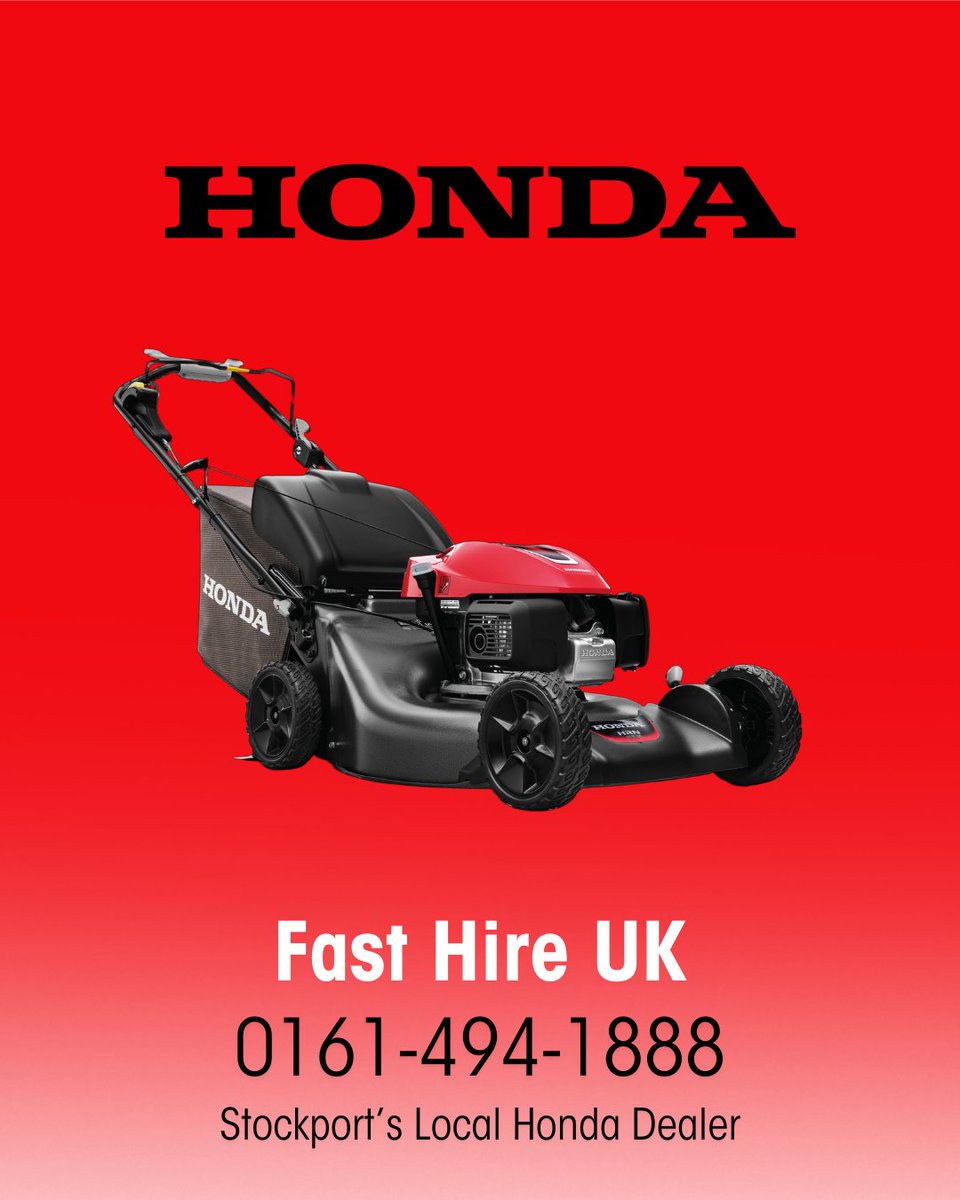 🆕 Fast Hire UK is now Stockport's official Honda dealer! Quality lawn mowers for home &amp; professional use. Call us: 0161-494-1888 #HondaUK #Stockport #LawnCare