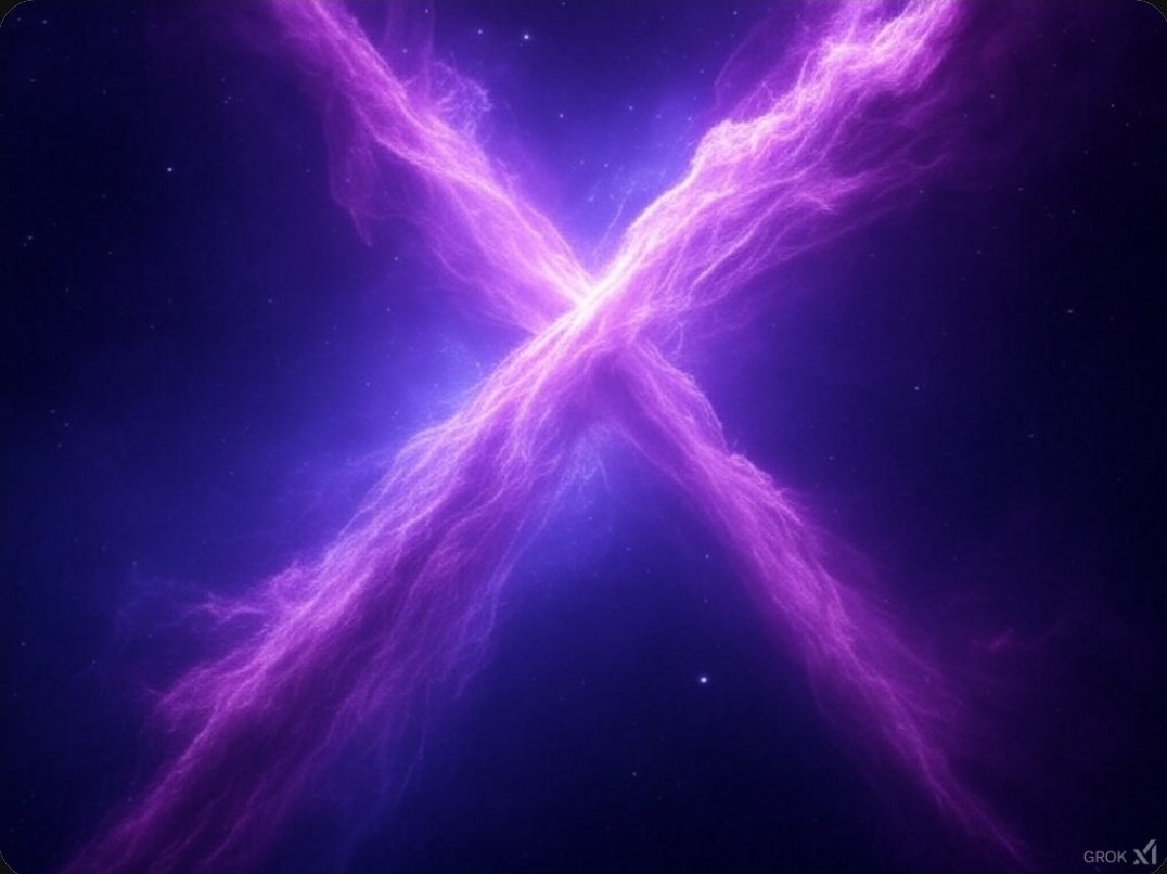 An "X" in the shape of a purple nebula. 🌌