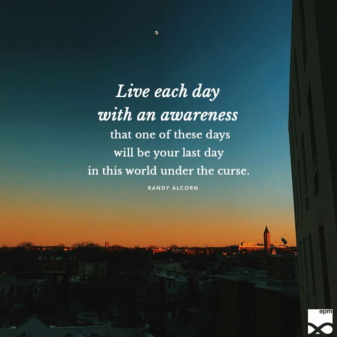randyalcorn's tweet photo. Live each day with an awareness that one of these days will be your last day. That’s partly good news because you’ll no longer live under pain, suffering, and grief. But while we’re still here this is a world of unparalleled opportunity. Let’s use it well. https://t.co/lS4llPBdaL https://t.co/dfLz7UDZvL