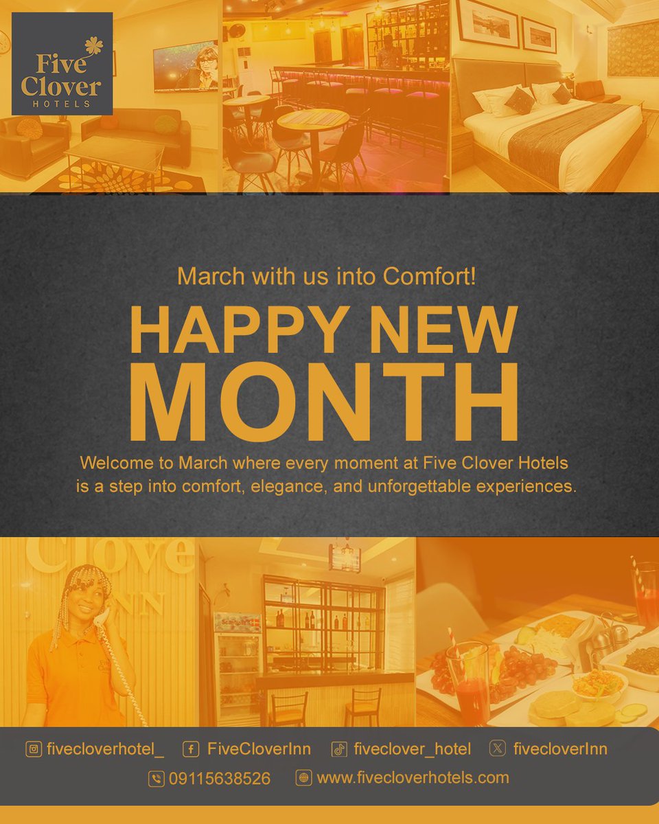 fivecloverInn's tweet photo. Plan your next getaway with Five Clover Hotels and enjoy the perfect blend of luxury, relaxation, and comfort. Let’s make this month one to remember!💯✨

#fivecloverhotels #welcometomarch #luxuryhotel #hotelsinlagos #hotelsinnigeria #luxuryrooms https://t.co/Nh0QZXTe3v