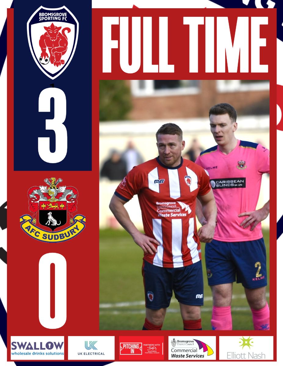Bromsgrove Sporting (@sportingfc) on Twitter photo FULL TIME: 3-0. A lovely home win, making it two massive victories in a week - cracking stuff! 🤩
<a href="/jamie_meddows/">Jamie Meddows</a> at the double before <a href="/theorobinson09/">Theo Robinson</a> bagged a classy third!
#BROSUD FULL TIME: 3-0. A lovely home win, making it two massive victories in a week - cracking stuff! 🤩
<a href="/jamie_meddows/">Jamie Meddows</a> at the double before <a href="/theorobinson09/">Theo Robinson</a> bagged a classy third!
#BROSUD