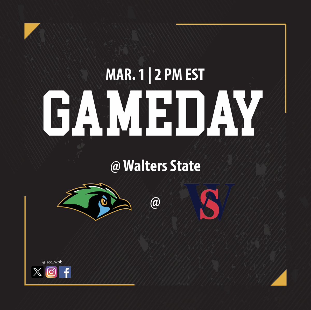 It’s GAME DAY!
••
🆚 Walters State
📆 Sat., March 1
⏰ 2 p.m. EST
📍Morristown, TN