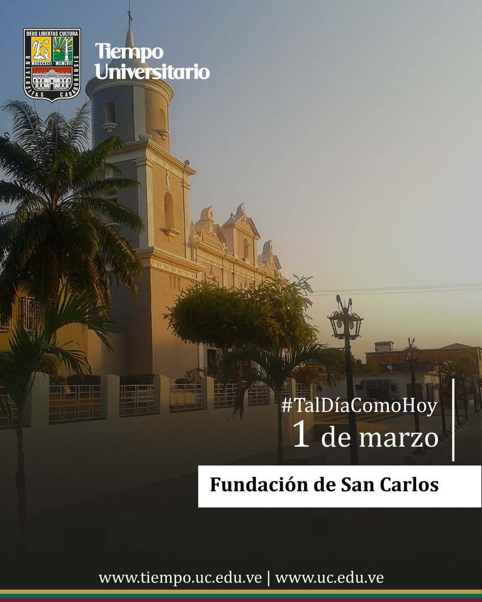 TiempoUC's tweet photo. #TalDíaComoHoy se celebra la fundación de San Carlos, capital del estado Cojedes y también capital del mango de Venezuela desde 1994. Esta ciudad se encuentra a 152 msnm. Sus primeros pobladores fueron los indios de la tribus cojedes. #UC https://t.co/RIMq4BUW8k
