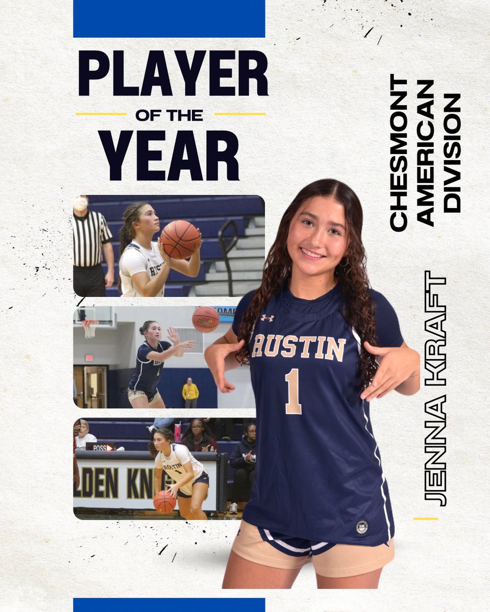 PLAYER OF THE YEAR‼️ Congratulations to our very own Jenna Kraft on being named Chesmont American Division player of the year! Well deserved for an outstanding junior season! 💪🏻🏀