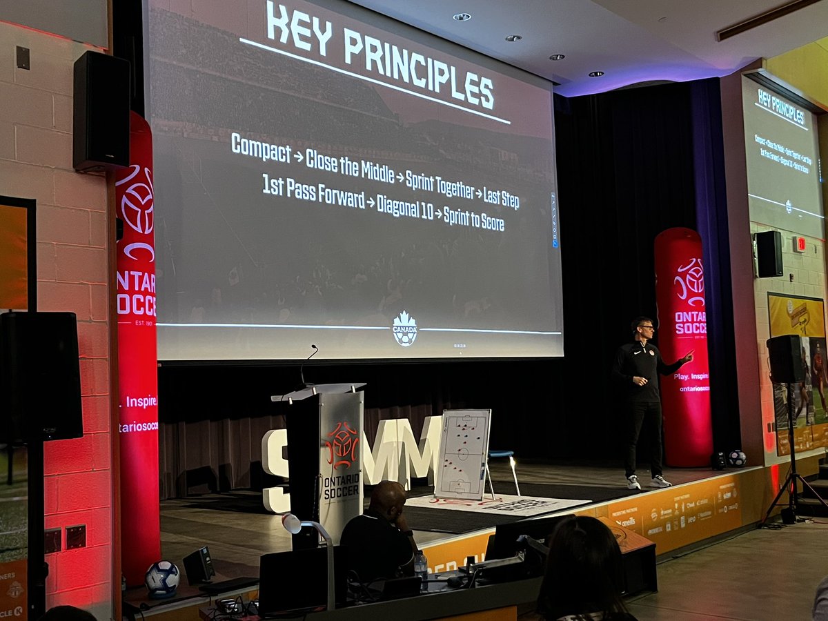 Paul_Niagara's tweet photo. “Excellence is human… not cultural.” - Jesse Marsch CanMNT Head Coach. #ontariosoccersummit https://t.co/zzuXc55gBf