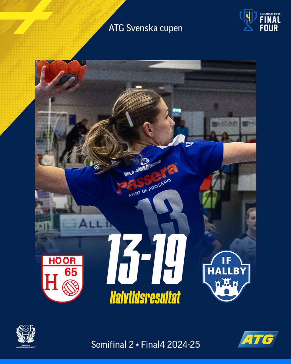 🏆Hallby leder med sex måls marginal i paus!

#handboll #handball #atgsvenskacupen #svenskhandboll #atgfinal4