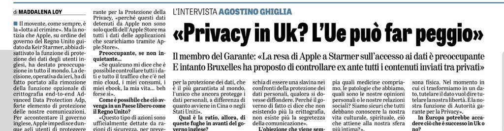 Ma il Regno Unito non era un Paese libero? E invece guarda come si sta trasformando con Starmer, che chiede e ottiene da Apple di eliminare la segretezza delle conversazioni online (Whatsapp, ecc) per poter spiare i cittadini inglesi e accedere ai loro dati personali, sanitari,
