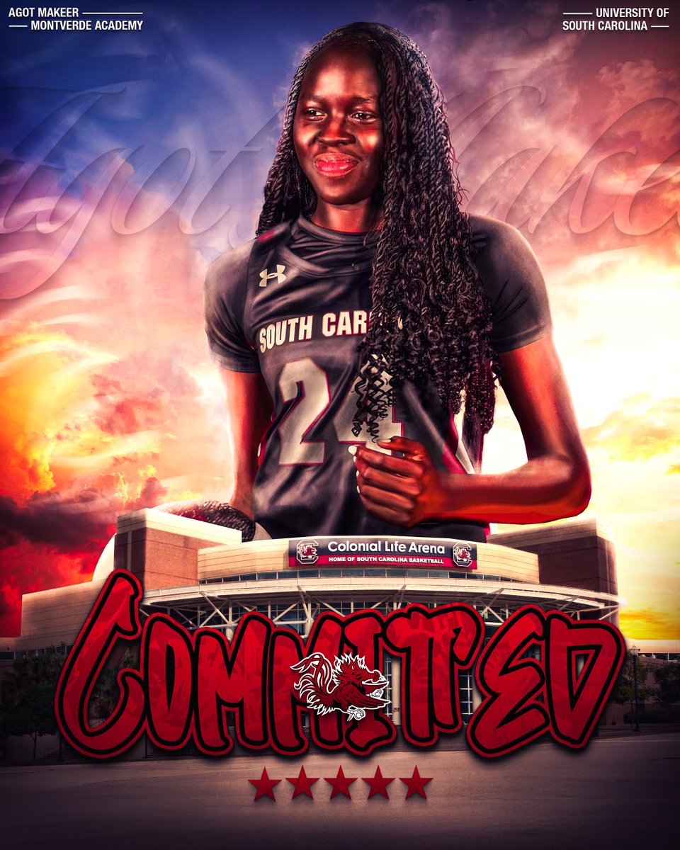 5⭐️ Agot Makeer (No. 4 espnW 💯) has committed to South Carolina! #Gamecocks