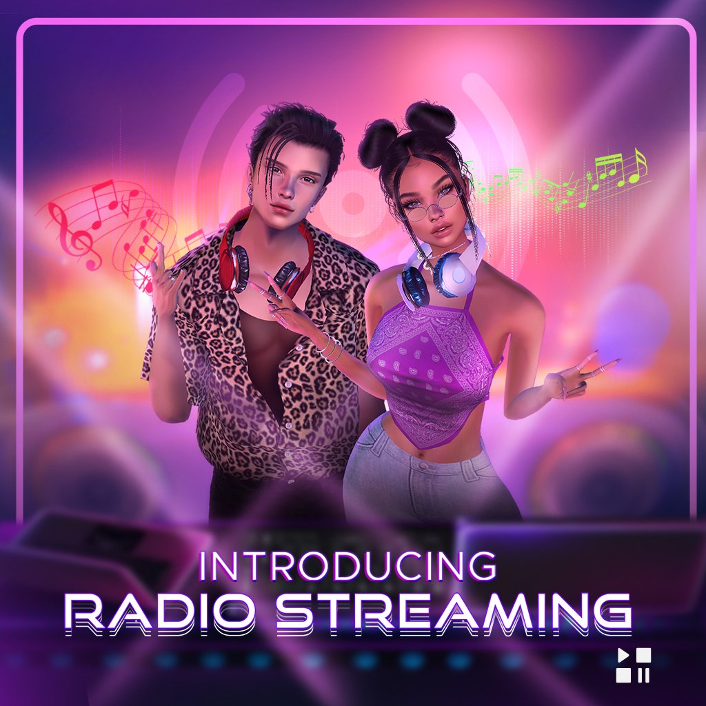 Introducing Radio Streaming – our newest feature that allows you and your friends to listen to your favorite radio stations in any type of room! 🎶 

Learn more 👉🏼 im.vu/help1100

*Radio Streaming is only available on IMVU Web, Desktop, and Mobile.