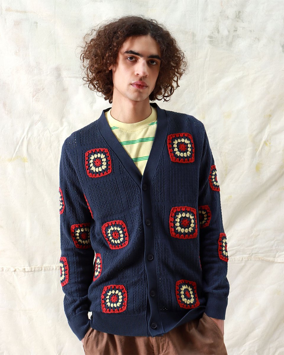 far___afield's tweet photo. Introducing the Floral Crochet Collection. Crafted by hand using organic cotton, this standout capsule utilises the traditional ‘granny square’ technique across a statement cardigan, crewneck jumper, and two tote bags.⁠

https://t.co/kacBGiw1ln https://t.co/35cFq3mtIt