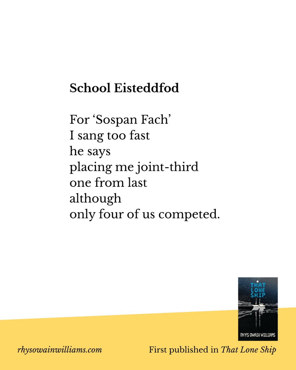 Dydd Gŵyl Dewi Hapus! In honour of St. David's Day, here's a short poem of mine from 'That Lone Ship' (Parthian Books, 2018)