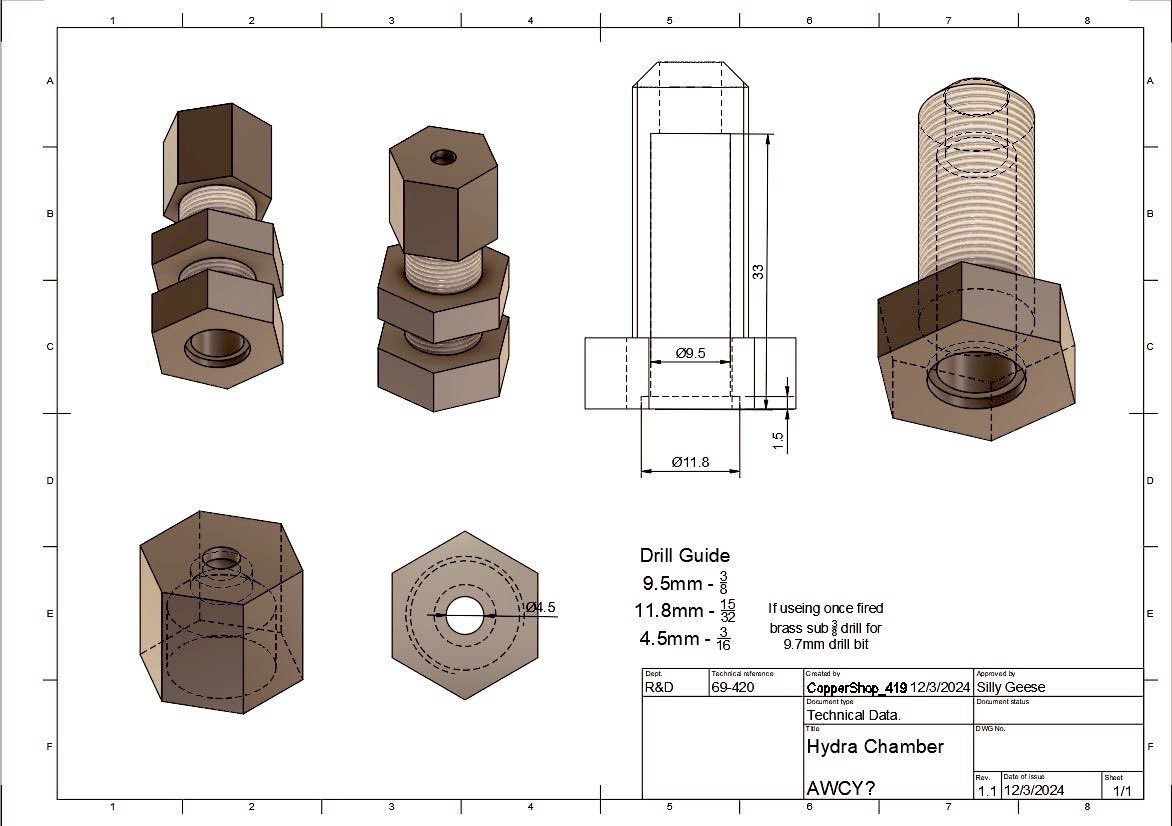 Copper_Shop_419's tweet image. If you are interested in launchers and DIY high low chambers the hydra chamber is an excellent choice, super user friendly and extremely powerful tested up to 12 grain of bullseye and able to use 38&357 brass
Build cool shit! Tell no lies!!