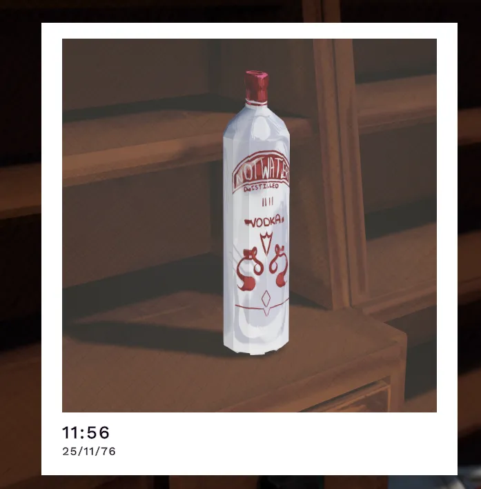 Ah yes, our favourite vodka brand *adjusts glasses* 'not water'...

#indiegame #3Dprop #3Dmodel #gamedev #indiedev #videogame #game #gamer #indierevolution