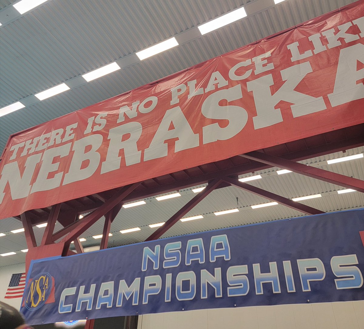 The athletic trainer says "Hi!" from State Swimming.