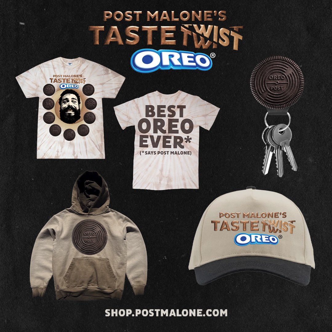 did we just create the best @oreo merch ever?! 🖤🤎💙 postmalone.lnk.to/shop