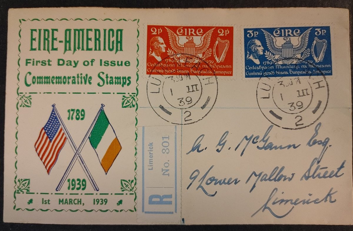 AllNations1949's tweet image. 1 March 1939 Ireland first day cover marking the sesquicentennial of the United States Constitution 
#usa #ireland #usconstitution