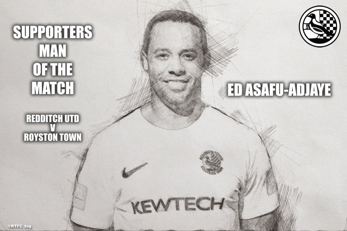 Kev Richards (@rtfc_tog) on Twitter photo Crows MotM: <a href="/RoystonTownFC/">Royston Town FC</a> Coach Supporters Man of the Match against Redditch has been awarded to Ed. Close call up against Jamie after a couple of good saves. Congrats Ed. Crows MotM: <a href="/RoystonTownFC/">Royston Town FC</a> Coach Supporters Man of the Match against Redditch has been awarded to Ed. Close call up against Jamie after a couple of good saves. Congrats Ed.