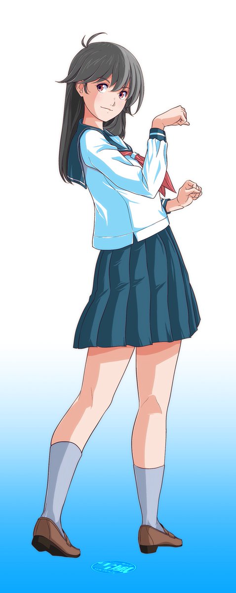 「#これを見た人はセーラー服をTLに放流しよう以前このハッシュタグを使ってポストし」|毛根要請・雪風のイラスト